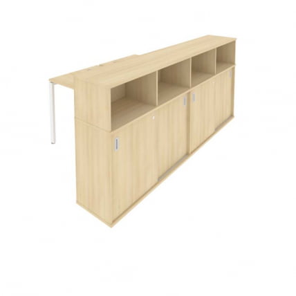 Рабочая станция с опорным шкафом-купе Metal System Б.РС-СШК-4.1 Акация/Белый_0