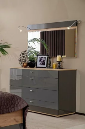 Спальный гарнитур Фиджи №5 Дуб Золотой Антрацит_3