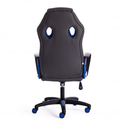 Кресло РАCЕР кож/зам/ткань, металлик/синий, 36/10 / RACER_3