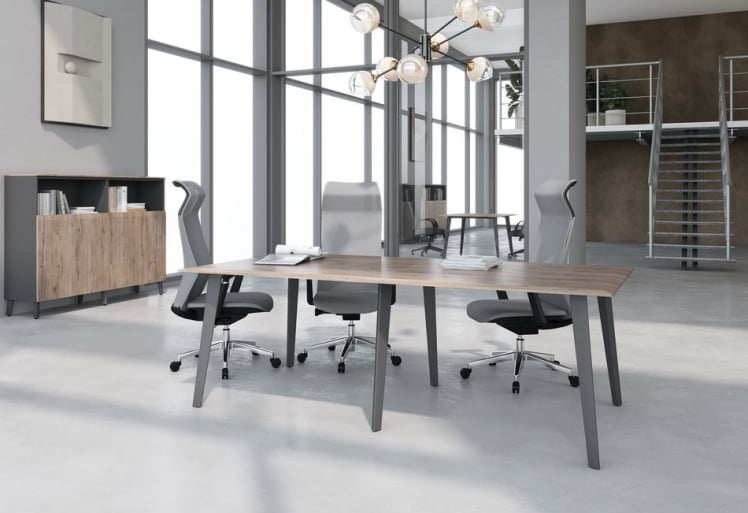 Шкаф комбинированный с дверьми в металлической рамке JAY JMC 85.7 Дуб Каньон Антрацит_1