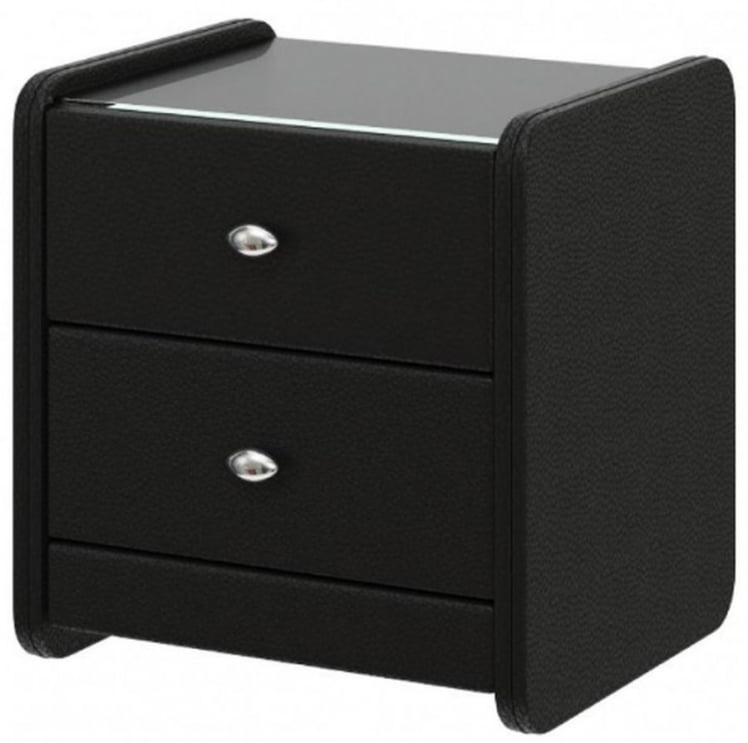 Тумба прикроватная с 2-мя ящиками №1 Черная_0