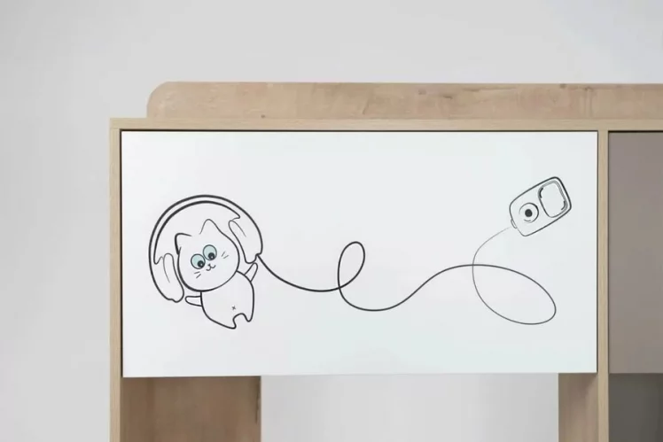 Стол компьютерный Котофей Дуб Ирландский Мокко Белый_5