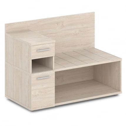 Тумба багажная с ящиком и дверью левый Ornata 	Н-444 Л Дуб Верцаска Светлый_0
