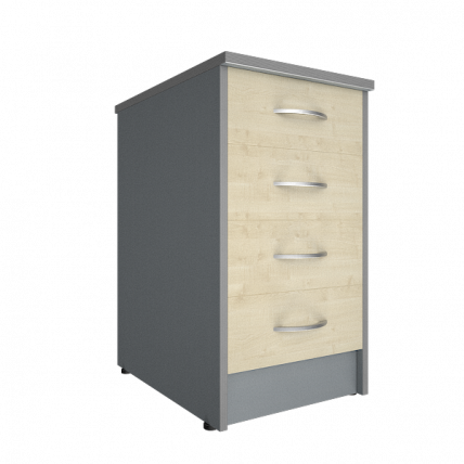 Тумба приставная (с замком) Riva А.ТП-4.1F-S Клен/Металлик_0