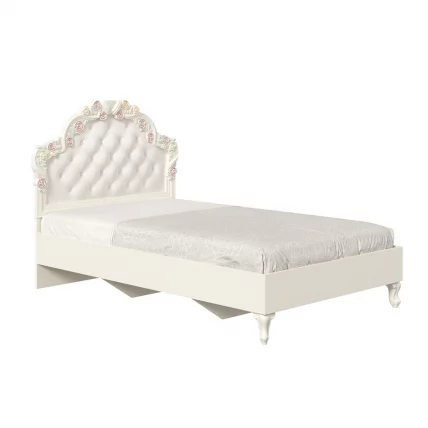 Кровать полутороспальная 1200 Луиза ЛД 665.290.000.001 Алебастр Шампань_0