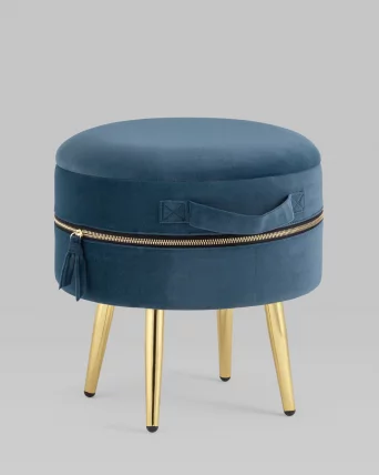 Пуф Тильда с ящиком велюр Сине-зеленый_1