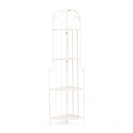 Этажерка угловая Secret De Maison Nicole (PL08-10338) стальной сплав, античный белый, 48х33х159 см_2