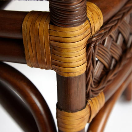 Комплект террасный ANDREA (стол кофейный со стеклом + 2 кресла + подушки) ротанг, 64х67х92см / D60х55, Pecan Washed (античн. орех)_5