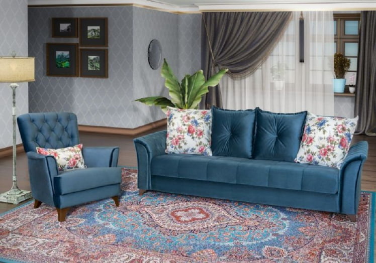 Кресло Ирис ТК 964 Лекко Океан (синий) Фибра Менуэт_1