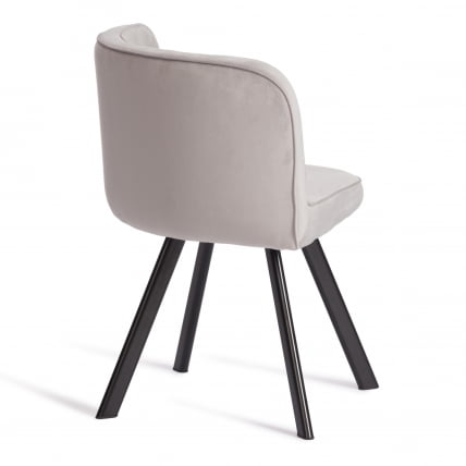 Комплект (стол, 4 стула) QUADRON (mod. PT14) Стол: МДФ/металл, стул: металл/велюр, 100х100х73 см, 69х56х71 см, Light-grey(св-серый) HLR-14/черный_4