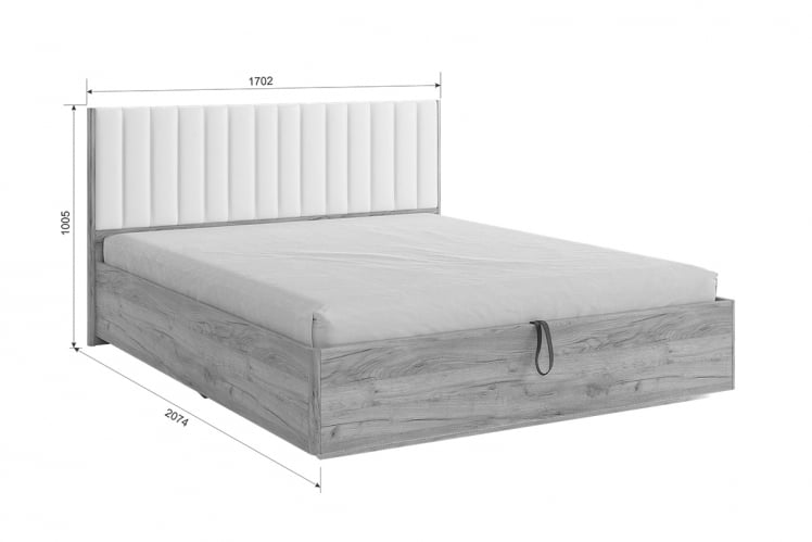 Кровать с подъемным механизмом 160х200 см Адам MSA-06 дуб крафт золотой/белоснежный (экокожа)_3