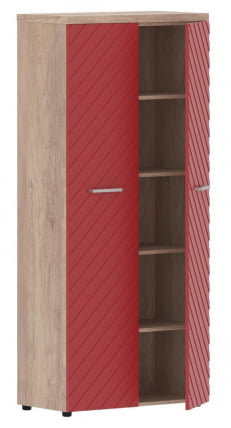 Шкаф с глухими дверьми и топом Torr LUX TLHC 85.1 Дуб Каньон Красный_1