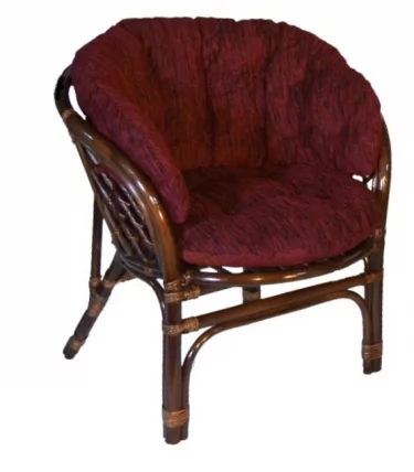 Кресло Багама, подушки коричневые или светлые полные Bahama5 миндаль матовый_1