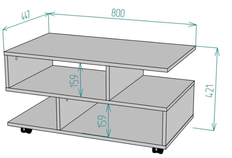 Стол журнальный TC21 421х800х447 (БП)_1