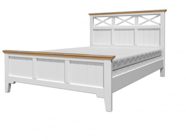 Кровать из массива Грация 5 200х160 Белый Античный Сосна_0