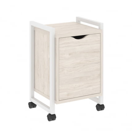 Тумба на колесных опорах с распашным фасадом LOFT VR.L-T2.K Металл белый Денвер светлый_0