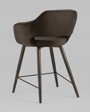 Стул полубарный Саймон ПЛ велюр Темно-коричневый_5