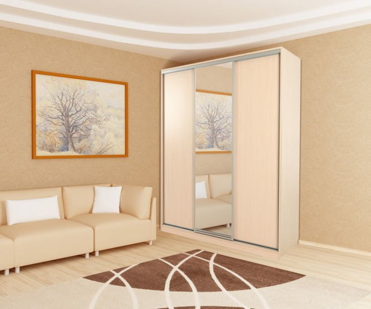 Шкаф-купе Бассо-1 Дуб Млечный_2