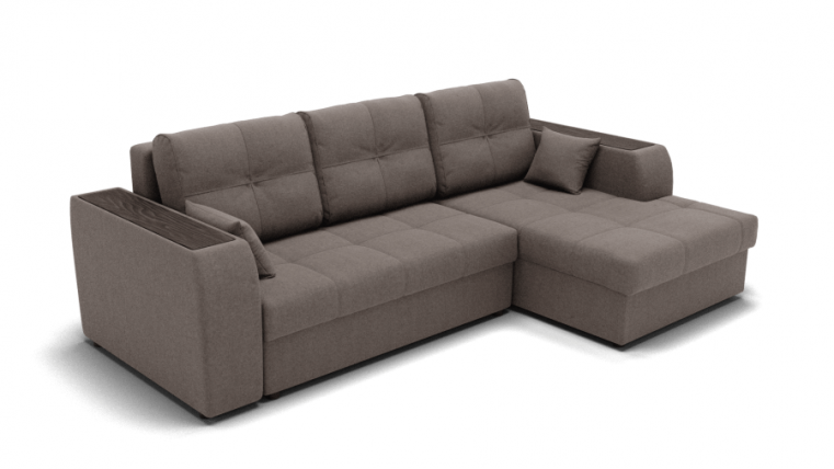 Диван Сенатор-3 НПБ угол левый/правый (ЗР) Цвет фасада: Серо коричневый; Тип: Левый/правый; Материал фасада: Металл/Велюр_0