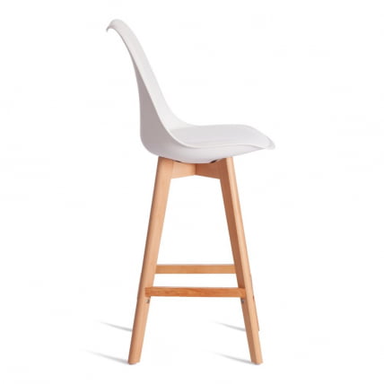 Стул барный TULIP BAR (mod. C1014H-1) / 2 шт. в упаковке пластик/дерево, 42 х 47,5 х 104 см, White (Белый) 70029/ натуральный_1
