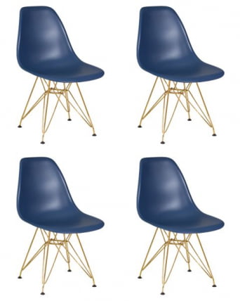 Стул обеденный ДОБРИН ДСР (ножки золотые, цвет тёмно-синий (БЕ-12)) 4 шт / DOBRIN DSR (BE-12))_0