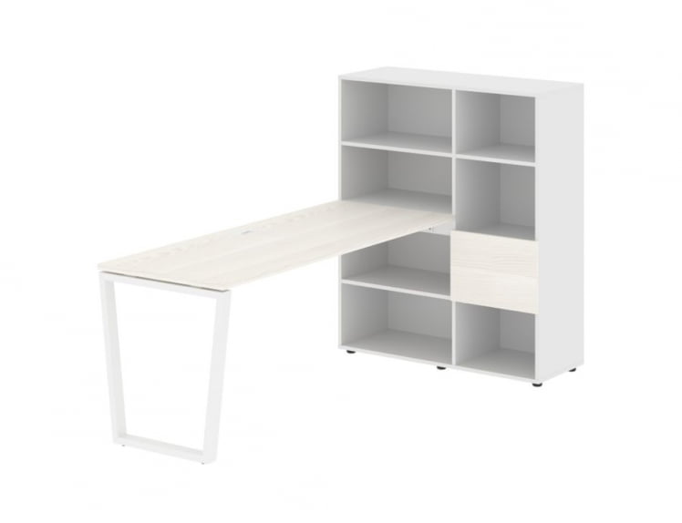 Рабочая станция ЕДИС ЕВРСТ 1117 Ясень Траун Белый Белый / EDIS EVRST_0