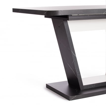 Стол обеденный VOX ЛДСП, 132-172x85x75,5 см, Мрамор черный/Белый_11