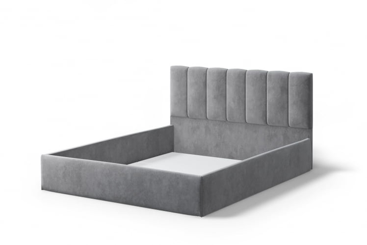 Кровать Элен 1200*2000 мм, велюр НЕО 25, серый / NEO_1