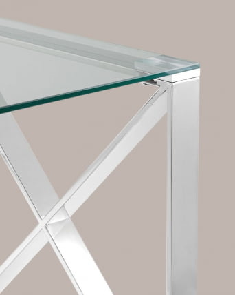 Журнальный стол КРОСС 55x55 Серебро_5