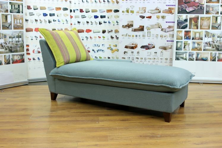 Оттоманка Хадсон правая серо-зеленый/желтый полоса_1