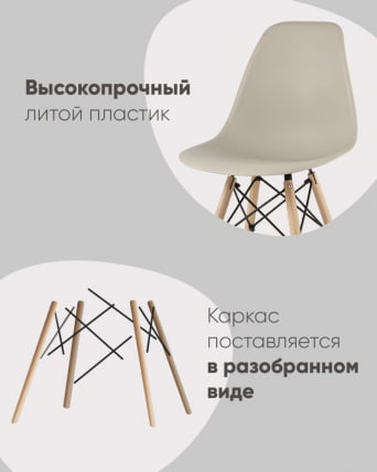 Стул Eames Style DSW красный (разборный каркас)_2