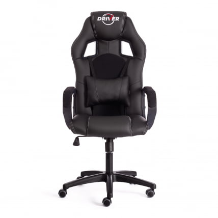 Кресло DRIVER (22) кож/зам/ткань, черный/черный , 36-6/TW-11_4