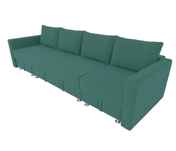 Диван угловой Фиеста Трансформер П- побразный с подлокоткиками (Berhouse) Цвет фасада: Азур Велюто 44; Тип: Левый/правый; Материал фасада: Металл/Велюр_0