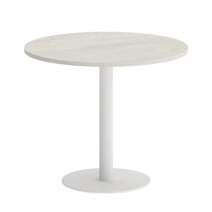 Стол журнальный круглый HOME OFFICE VR.SP-5-90.1 Дуб Наварра/Белый металл_0