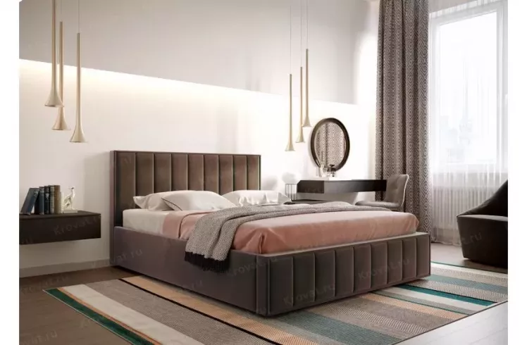 Кровать с ортопедическим основанием Вена 1600 Мора коричневый_1