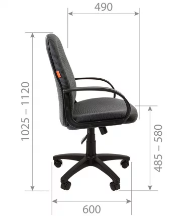 Офисное кресло для оператора CХАИРМАН 279М ДжиПи (ДЖП) черно-серый / CHAIRMAN 279M (JP)_4