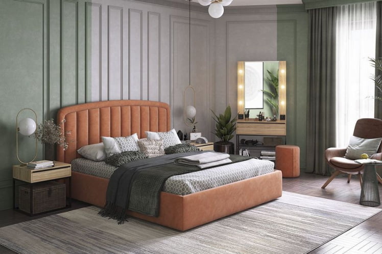 Кровать 1.6 Сиена-2 КМ1.6-14.2078 Пудра / KM1.6-14.2078_5