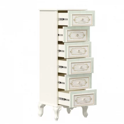 Комод высокий с 6 ящиками Луиза ЛД 665.085.000 Алебастр_1