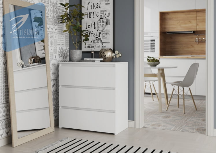 Комод МИЛАНО-1 Белый матовый/Белый_1