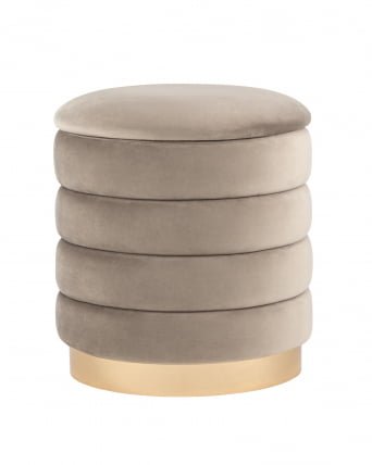 Пуф Франсис с ящиком велюр Серо-бежевый_0