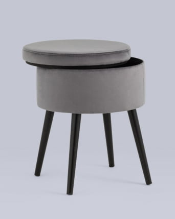 Пуф Клайс с ящиком велюр Серый_5