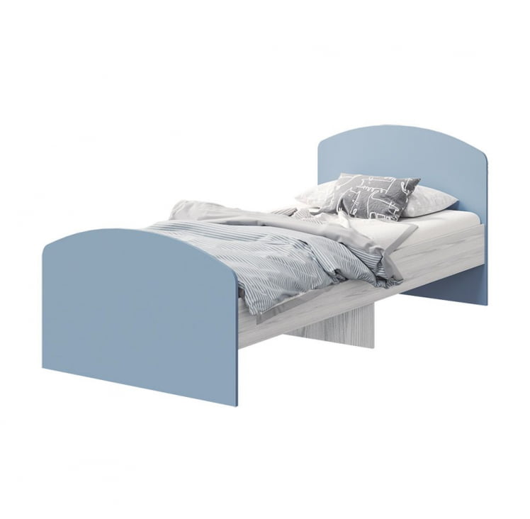 Кровать детская Стич, ясень анкор светлый/серо-голубой_0