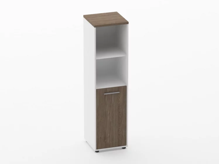 Шкаф 3 узкий 2 полки открытые, 2 полки закрытые Deka 10.16.11Л Дуб Верцаска/Белый_0