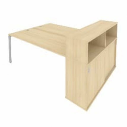 Рабочая станция с опорным шкафом-купе Metal System Б.РС-СШК-2.5 Акация/Серый_0