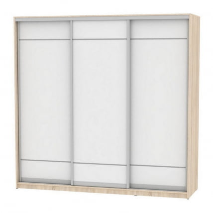 Шкаф-купе B-230х235х60-1(ДСС-Белый-D7D7D7)_0