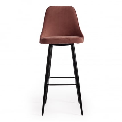 Стул барный KISH (mod. 714) ткань/металл, 50х57х110 см, высота до сиденья 78 см, коралловый barkhat 15 /черный_5