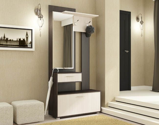 Секция с зеркалом Инфинити Венге/Дуб молочный_0