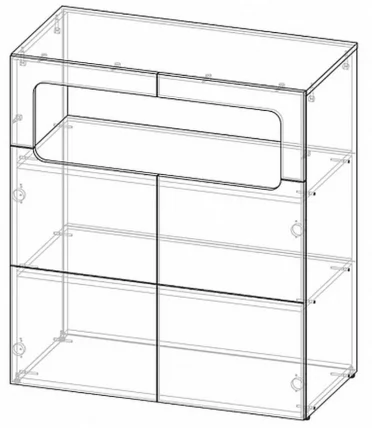 Тумба Палермо Юниор 06 Белый глянец Ясень шимо светлый Синий_3