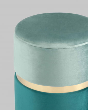 Пуф Кэрри с ящиком велюр Бирюзовый_4