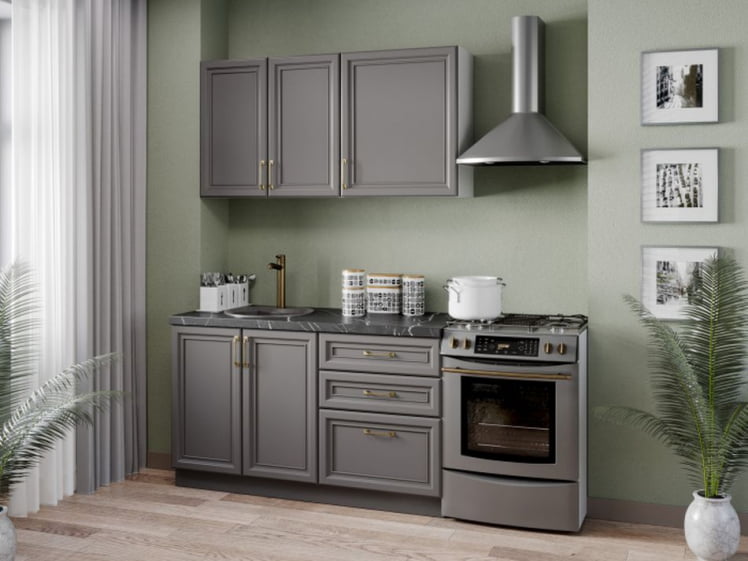 Кухонный гарнитур Джелатто 06 Белый Оникс серый_0